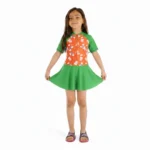 Zippered Dress Swimsuit For Girls