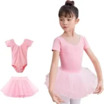 Two-piece dance dress with short sleeves