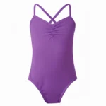 Girls Sleeveless Dance Leotard With Cross Back