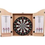 Kings Head Professional Bristle Dartboard Cabinet Set with Steel Tip Darts - Image 2