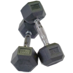 York Fitness 5KG Rubber Hex Dumbbells - Image 2
