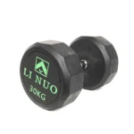 30KG LINUO Fitness Fixed Dumbbell Rubber-Coated