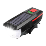 Solar Power USB Rechargeable Bike Headlight with Horn