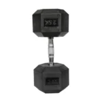 25KG Rubber-Coated Fitness Hex Dumbbell