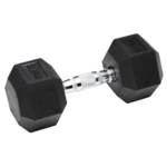 12.5KG Hex Rubber Dumbbell with Chrome Handle - Image 2