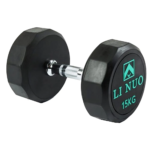 20KG LINUO Fitness Rubber-Coated Fixed Dumbbell