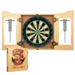 Kings Head Professional Bristle Dartboard Cabinet Set with Steel Tip Darts