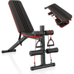 Foldable Gym Bench with Resistance Bands - The Compact Fitness Solution