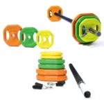 20KG Colorful Adjustable Weightlifting Plates With Bar - Image 2