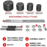 50KG York Adjustable Fitness Set Weight Plates and Barbell - Image 3