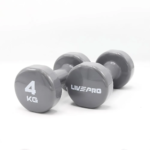 LIVEUP 4kg Rubber-Coated Dumbbell Set - Image 3