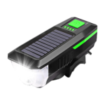 Solar Power USB Rechargeable Bike Headlight with Horn - Image 3