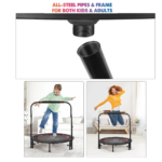 Olympiad Foldable 100cm Fitness Cardio Round Trampoline with Adjustable Handle Bar - Image 5