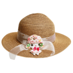 Girls Sun Straw Hat In Multi-Design For Summer Holiday And Outdoor Activities