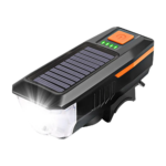 Solar Power USB Rechargeable Bike Headlight with Horn - Image 2