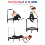 Olympiad Foldable 100cm Fitness Cardio Round Trampoline with Adjustable Handle Bar - Image 3