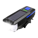 Solar Power USB Rechargeable Bike Headlight with Horn - Image 4