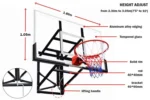 SO30 Adjustable Wall-Mount Glass Basketball Hoop - Image 2