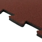 Rubber Interlock Gym Floor Tile 50×50cm – Dark Red - Image 2