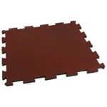 Rubber Interlock Gym Floor Tile 50×50cm – Dark Red