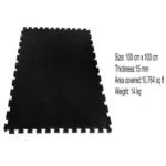 Black Rubber Interlock Gym Flooring Tiles – 100×100 cm - Image 3