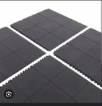 Black Rubber Interlock Gym Flooring Tiles – 100×100 cm - Image 2