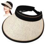 Foldable Wide Brim Straw Visor Beach Hat