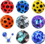 Colorful Bouncy Space Ball - Galaxy Moon Design