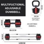 3-in-1 Adjustable Weight Fitness Set: Dumbbell, Barbell, and Kettlebell - Image 3