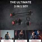 3-in-1 Adjustable Weight Fitness Set: Dumbbell, Barbell, and Kettlebell - Image 2