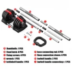 3-in-1 Adjustable Weight Fitness Set: Dumbbell, Barbell, and Kettlebell - Image 4