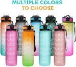 900ml Colorful Sports Water Bottle with Time Marker