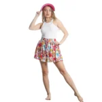 Colorful Vibrant Women's Shorts With Skirt-Design
