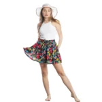 Colorful Vibrant Women's Shorts With Skirt-Design - Image 3