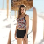 Granz Women Swimwear Crop Top With Flory Design