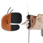 Brown Leather Recurve Bow Finger Guard - Image 3