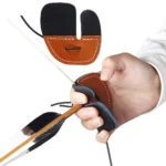 Brown Leather Recurve Bow Finger Guard - Image 4