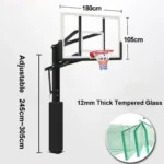 SO29T Adjustable In-Ground Basketball Stand with Professional Glass Backboard - Image 5