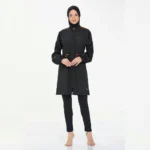 Maresiva Waterproof Modest Burkini Swimsuit with Front Zipper – 4-Piece Set for Women