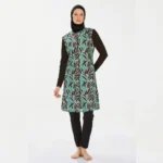 Rozamay 9261 Women’s Modest Burkini Swimsuit with Front Zipper