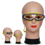 Colorful One-Piece Lens Kids Swim Goggles With Ear Plugs
