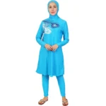 Olympiad Islamic Modest Women Swimsuit With Feather Patterns