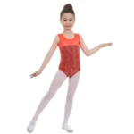 Shimmer Sleeveless Gymnastics Leotard For Girls
