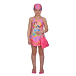 Girls One-Piece Princess Skirted Swimsuit