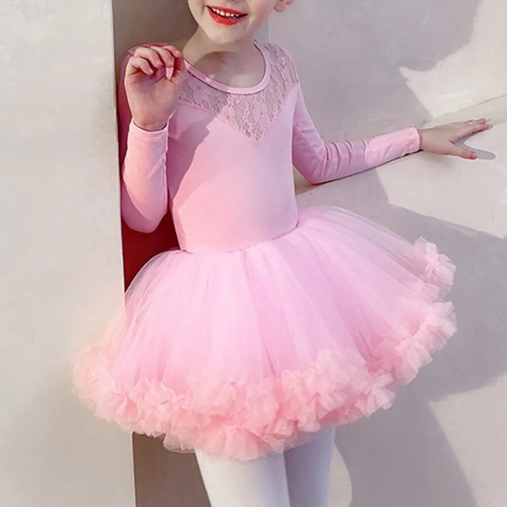 ud4hioAWA0lN4cIatzd6HwCKwxqpqeE31mLrCzGi.webp Fluffy Long Sleeves 2 Piece Ballet Dress - Image 1