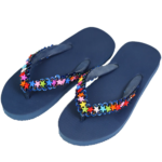 Women's Beach Slippers Designed With Multi Color Sparkling Stones - Image 2
