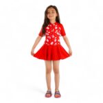 Zippered Dress Swimsuit For Girls