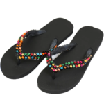 Women's Beach Slippers Designed With Multi Color Sparkling Stones - Image 7