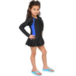 Boteyuwa Girls' Long Sleeve Skirted Swimsuit