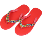 Women's Beach Slippers Designed With Multi Color Sparkling Stones - Image 6